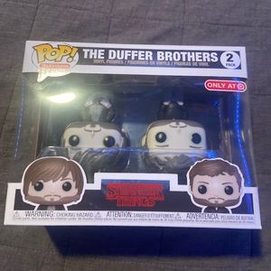 THE DUFFER BROTHERS STRANGER THINGS FUNKO POPS. UPSIDE DOWN. 2 PACK